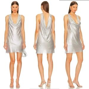 NBD Ginny Chainmail Mini Silver Dress XXS/S